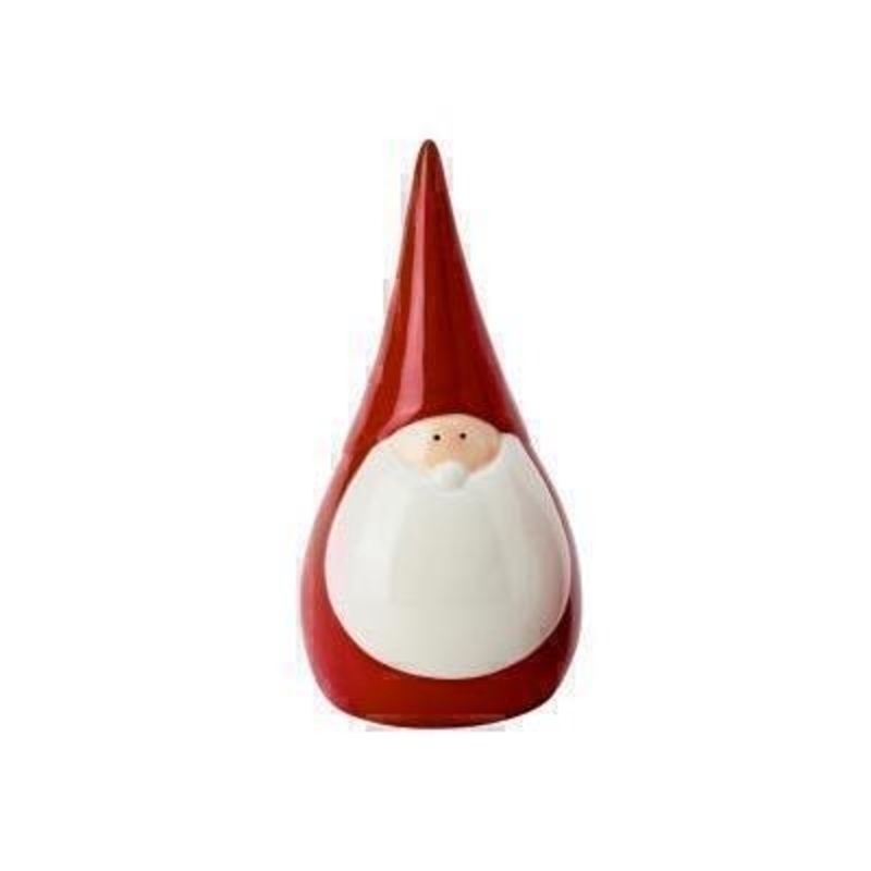 Large red ceramic Santa Claus or Father Christmas ideal for sitting on a ledge designed by Transomnia